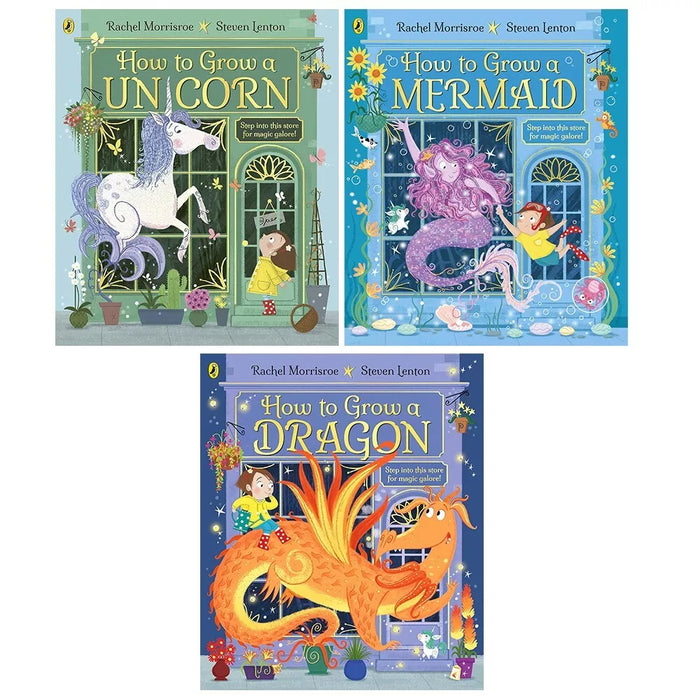 Rachel Morrisroe Collection 3 Books Set (How to Grow a Unicorn, Mermaid, Dragon)