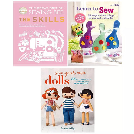 Great British Sewing Bee (HB), Sew Your Own Dolls,Childrens Learn to Sew 3 Books Set - The Book Bundle