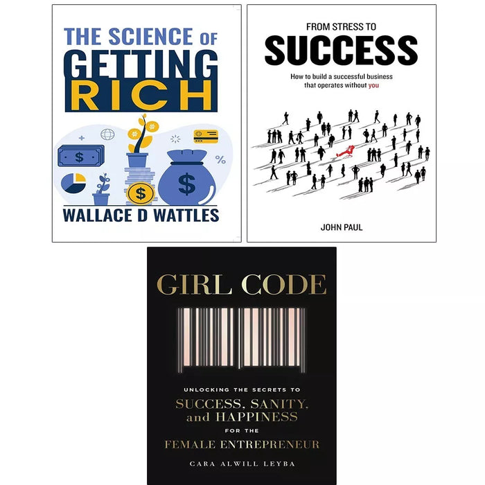 Girl Code, From Stress to Success John Paul, Science of Getting Rich 3 Books Set