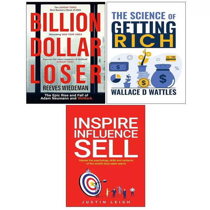 Billion Dollar Loser, Inspire, Influence, Sell, Science of Getting Rich 3 Books Set