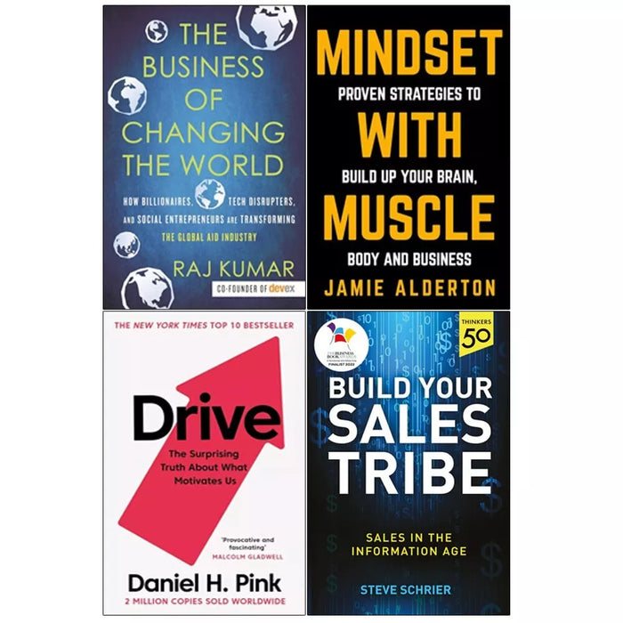 Build Your Sales Tribe, Business of Changing, Mindset Muscle, Drive 4 Books Set - The Book Bundle