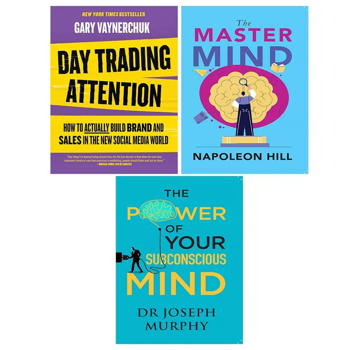 Day Trading Attention,Power of Your Subconscious Mind,Master Mind 3 Books Set