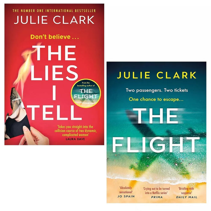 Julie Clark Collection 2 Books Set Flight, Lies I Tell twisty and engrossing