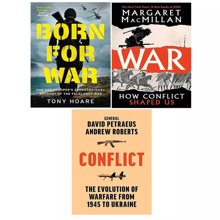 Conflict David Petraeus, War Margaret MacMillan, Born For War 3 Books Set