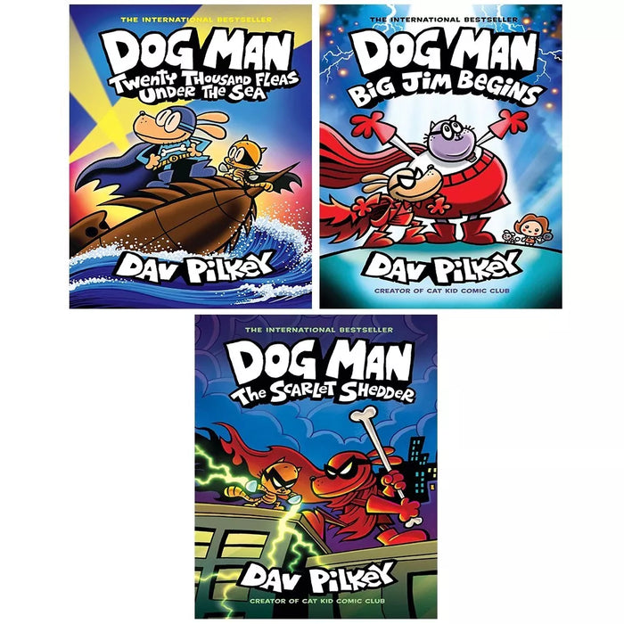 Dog Man Series Collection 3 Books Set by Dav Pilkey (Books 11-13) Hardcover