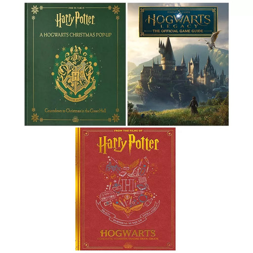 Harry Potter Hogwarts Collection 3 Books Set Hogwarts Legacy, Christmas Pop-Up - The Book Bundle