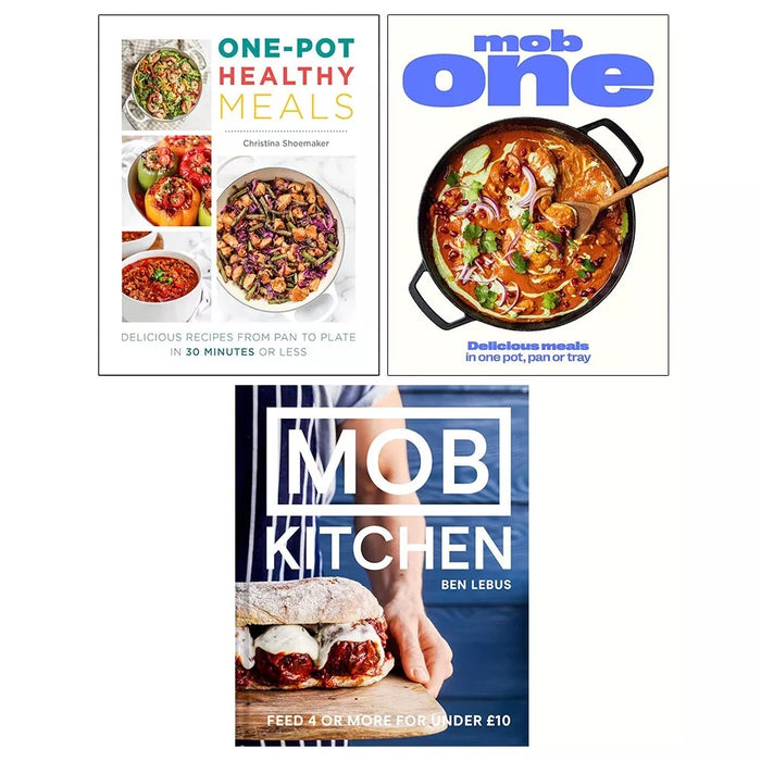 One Pot Healthy Meals Christina Shoemaker, Mob One, MOB KITCHEN (HB) 3 Books Set