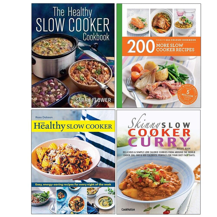 Healthy Slow Cooker, Skinny Slow Cooker Curry, Hamlyn All Colour Cookery 4 Books Set - The Book Bundle