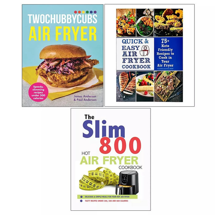 Twochubbycubs Air Fryer(HB), Quick & Easy, Slim 800 Hot Air Fryer 3 Books Set