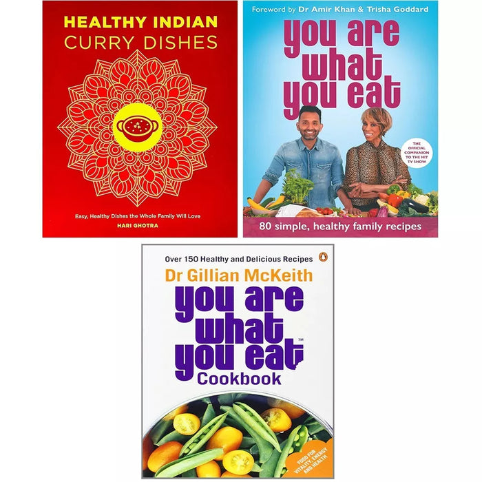 Healthy Indian Curry Dishes, You Are What You Eat Cookbook Amir Khan 3 Books Set