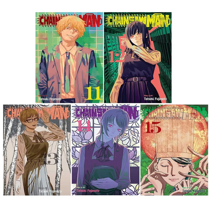 Chainsaw Man Collection 5 Books Set by Tatsuki Fujimoto (Vol 11 to 15)