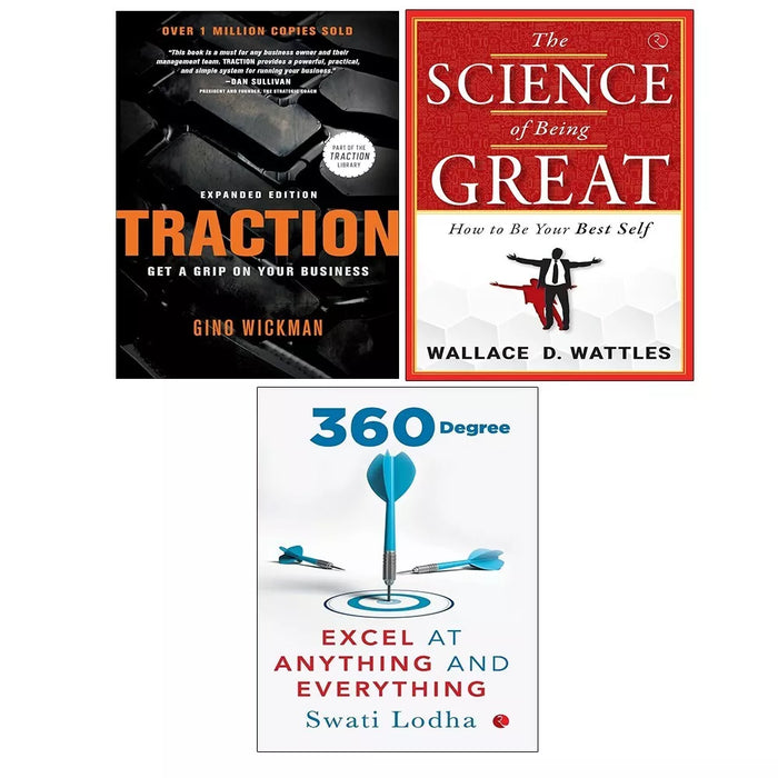 Traction Gino Wickman,Science of Being Great,360 DEGREE Swati Lodha 3 Books Set