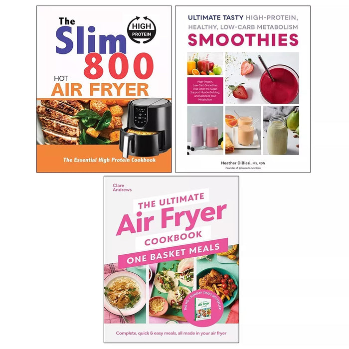 Slim 800 Hot Air Fryer, Ultimate Air Fryer, Ultimate Tasty High Protein 3 Books Set