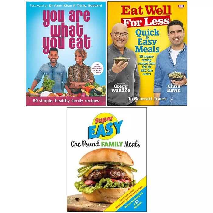 Eat Well for Less, You Are What You Eat, Super Easy One Pound Family 3 Books Set