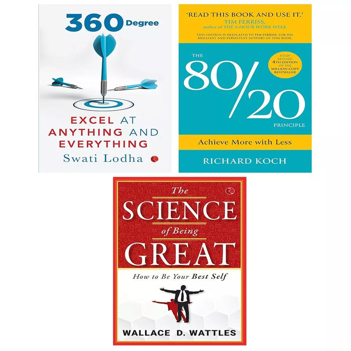 Richard Koch 80/20 Principle, Science of Being Great, 360 DEGREE 3 Books Set