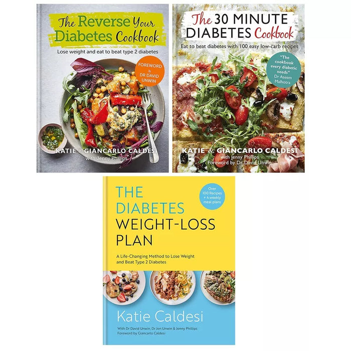 Katie Caldesi Collection 3 Books Set Reverse Your Diabetes,Diabetes Weight-Loss