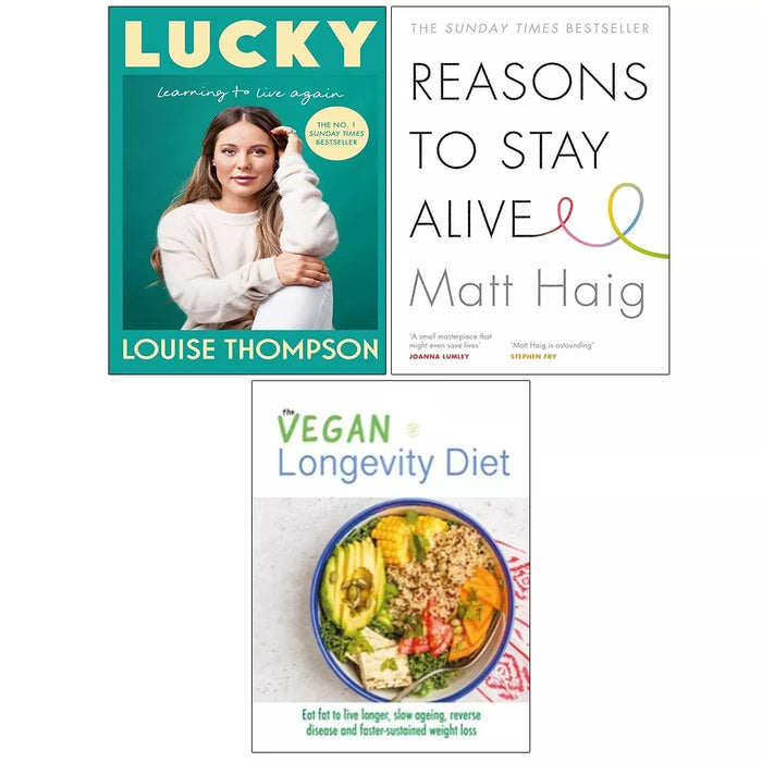 Have one to sell? Sell it yourself Lucky Louise Thompson HB, Vegan Longevity Diet,Reasons to Stay Alive 3 Books Set