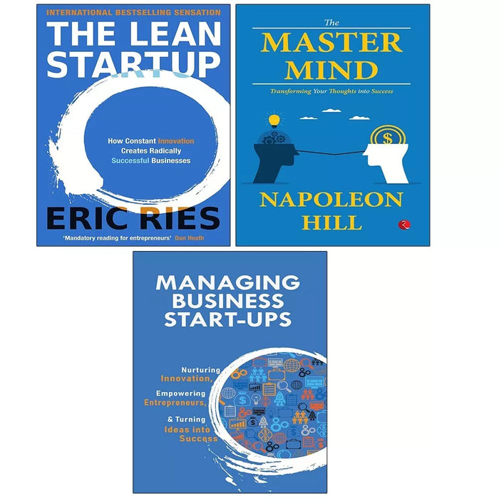 Lean Startup Eric Ries, Managing Business Start-Ups, Master Mind 3 Books Set