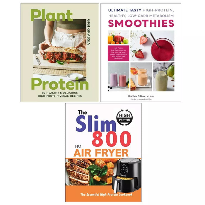 Plant Protein(HB), Ultimate Tasty Protein, Slim 800 Hot Air Fryer 3 Books Set