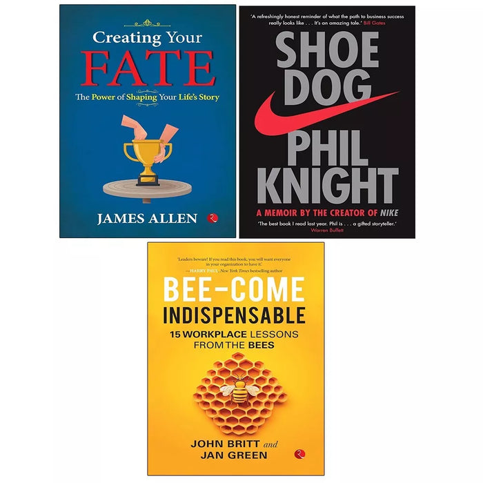 Shoe Dog Phil Knight, Creating Your Fate, Bee-come Indispensable 3 Books Set