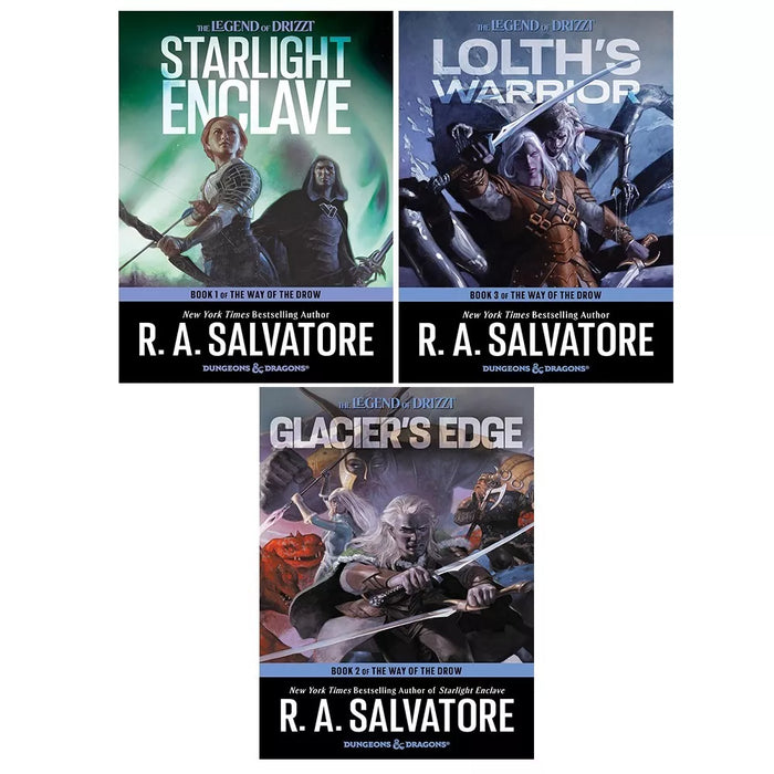 Way of the Drow Series Collection 3 Books Set by R. A. Salvatore Starlight Encla