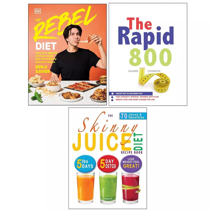 Rebel Diet HB, Skinny Juice Diet Recipe, Rapid 800 Cookbook 3 Books Set