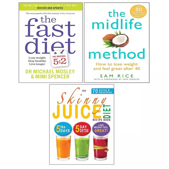 Fast Diet Michael Mosley, Skinny Juice Diet Recipe, Midlife Method 3 Books Set