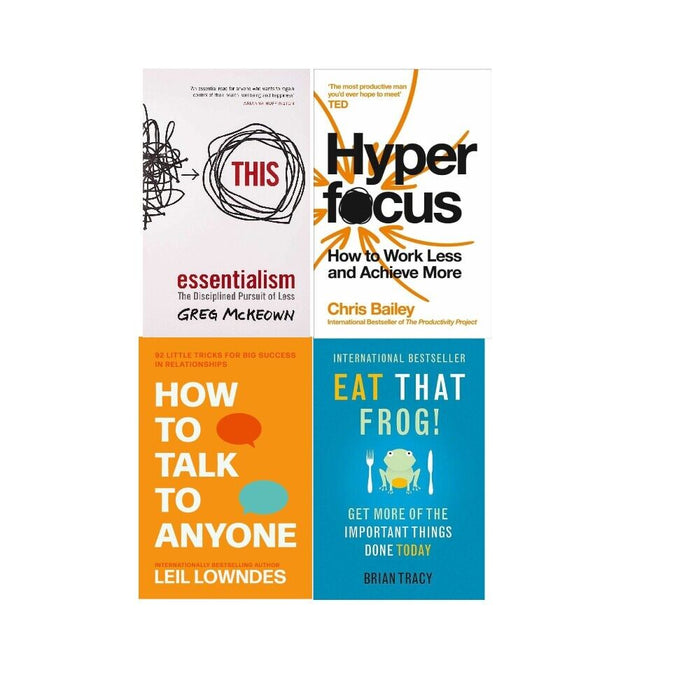 Essentialism, Hyperfocus, How to Talk & Eat That Frog! 4 Books Collection Set - The Book Bundle