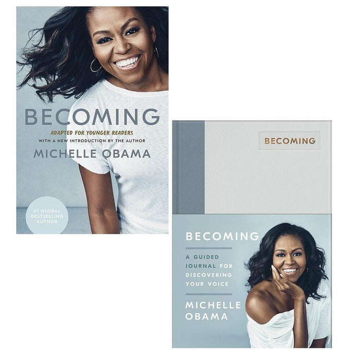 Michelle Obama 2 Books Collection Set ( Becoming Adapted for Younger Readers, Becoming A Guided Journal ) - The Book Bundle