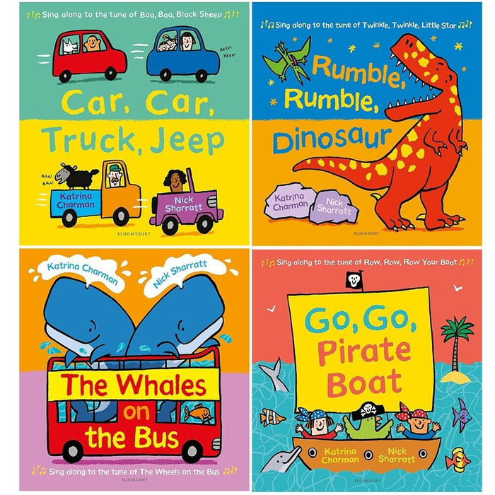 New Nursery Rhymes Books 4 Collection Set by Katrina Charman Go, Go, Pirate Boat - The Book Bundle