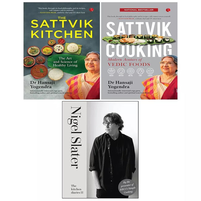 Sattvik Kitchen,Kitchen Diaries II Nigel Slater (HB),Sattvik Cooking 3 Books Set