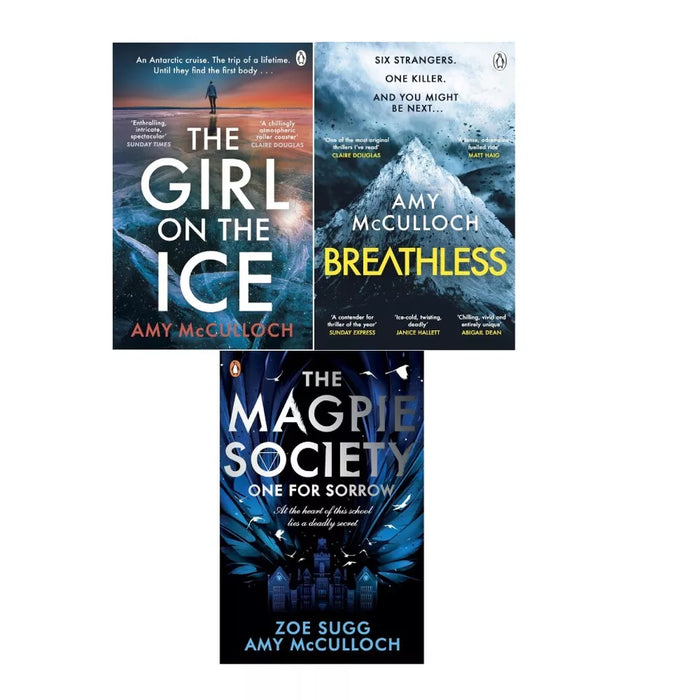 Amy McCulloch Collection 3 Books Set Magpie Society, Girl on the Ice, Breathless