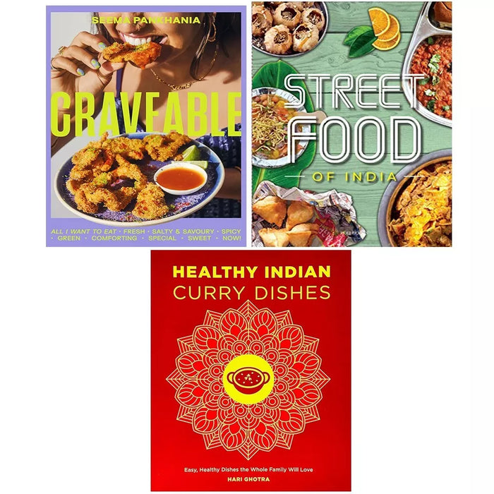 Craveable,Healthy Indian Curry Dishes,Fresh Easy indian Street Food 3 Books Set