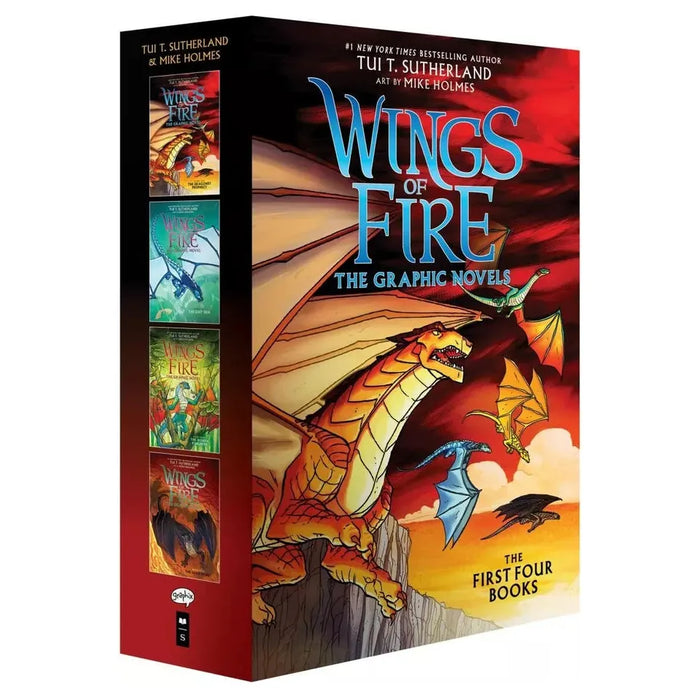 Wings of Fire Graphix Paperback 4 Books Box Set (The Dragonet Prophecy, Lost Heir, Hidden Kingdom, Dark Secret)