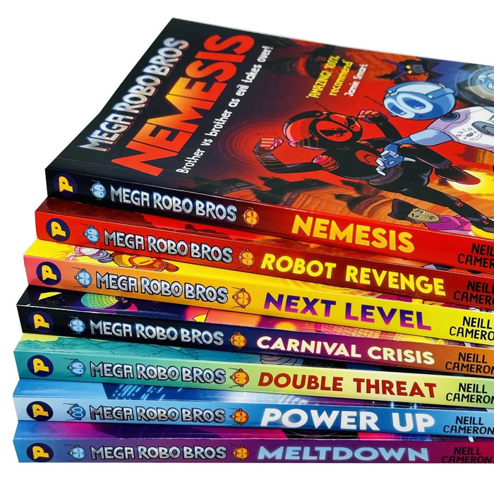 Mega Robo Bros Series Volume 1-7 Books Collection Set By Neil Cameron(Meltdown, Power up)