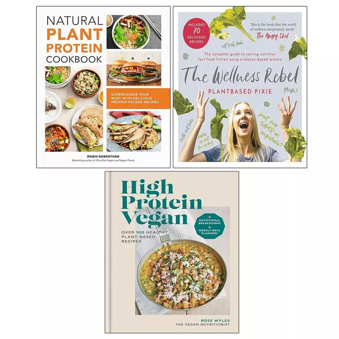 Wellness Rebel(HB),Natural Plant Protein Cookbook,High Protein Vegan 3 Books Set