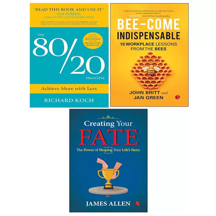 Richard Koch 80/20 Principle,Creating Your Fate,Bee-come Indispensable 3 Books Set