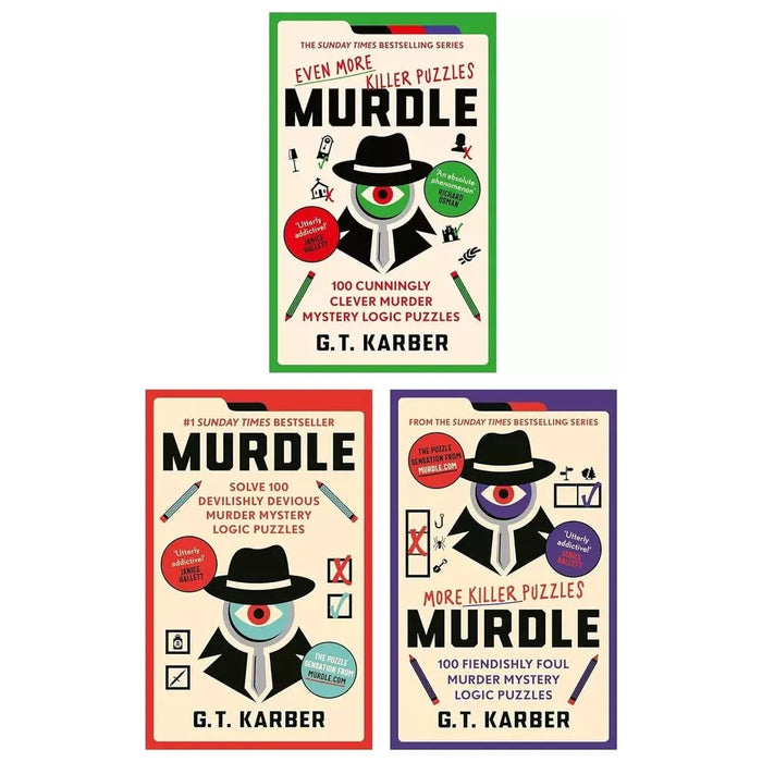 Murdle Puzzle Series 3 Books Collection Set  By G. T. Karber