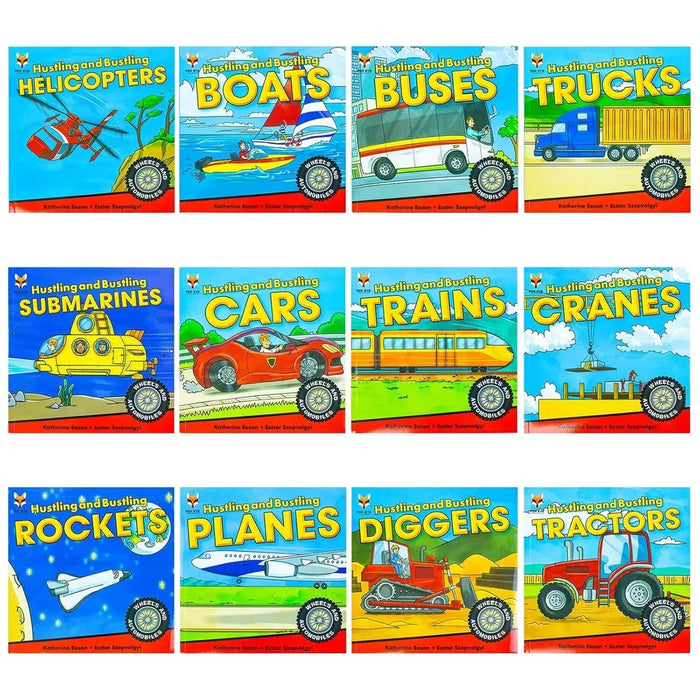 Wheels and Automobiles Collection 12 Amazing Books Set by Katherine Eason