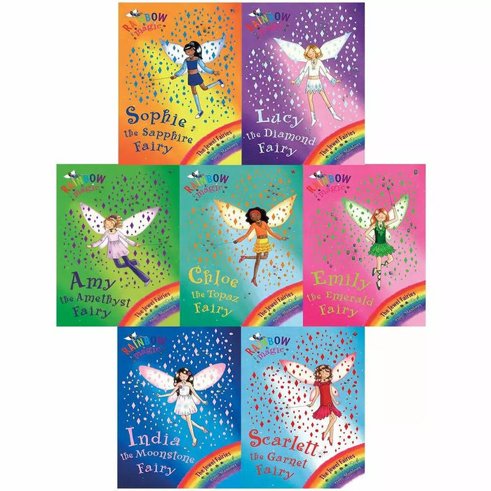 Rainbow Magic Series 4 Jewel Fairies 7 Books Set Book 22-28 Paperback