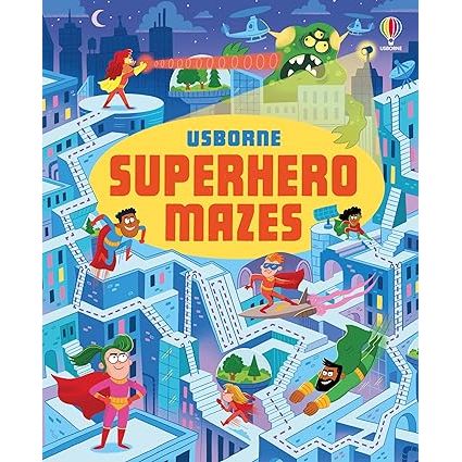 Usborne Maze Series 4 Books Collection Set by Sam Smith & Kirsteen Robson(Superhero Mazes, Pirate Maze Book, Long Ago Mazes & Space Maze Book) - The Book Bundle