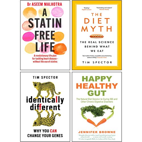 A Statin-Free Life, Identically Different, Diet Myth, Happy Healthy Gut 4 Books Collection Set - The Book Bundle