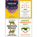 Immune [Hardcover], Identically Different, Diet Myth, Happy Healthy Gut 4 Books Collection Set - The Book Bundle