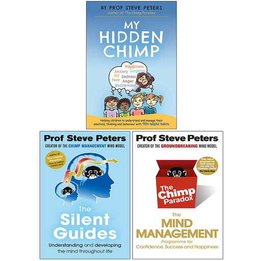 Chimp Paradox 3 Books Collection set By Prof Steve Peters ( My Hidden Chimp, The Silent Guides, The Chimp Paradox) - The Book Bundle