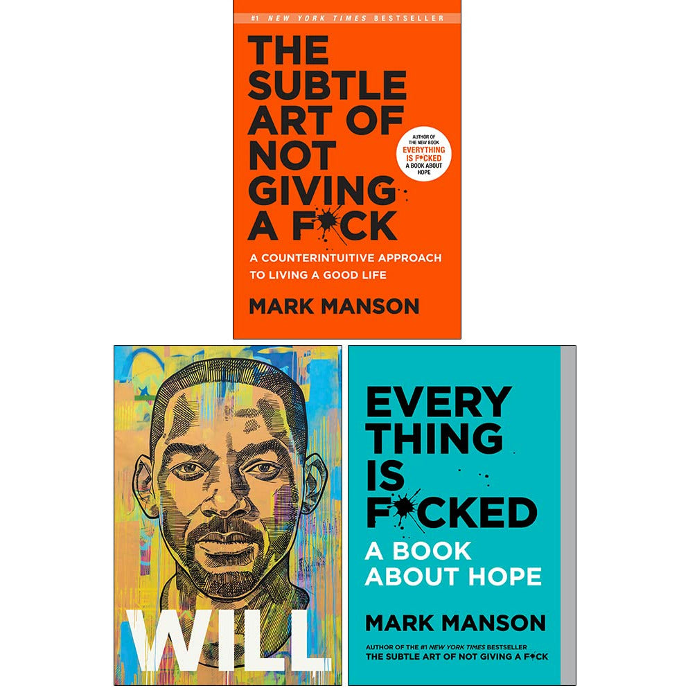 Mark Manson Collection 3 Books Set (The Subtle Art Of Not Giving A F*ck [ Hardcover], Will [Hardcover] & Everything Is F*cked)