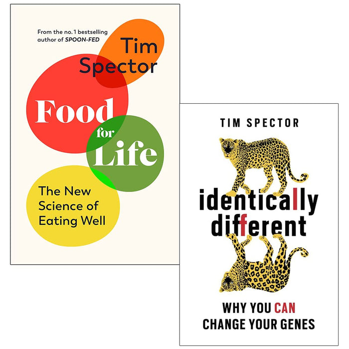 Tim Spector Collection 2 Books Set (Food for Life The New Science of Eating Well[Hardcover] & Identically Different) - The Book Bundle