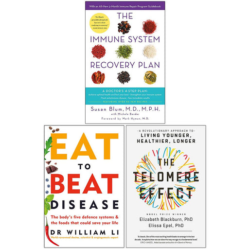 The Immune System Recovery Plan, Eat To Beat Disease, The Telomere Effect 3 Books Collection Set - The Book Bundle