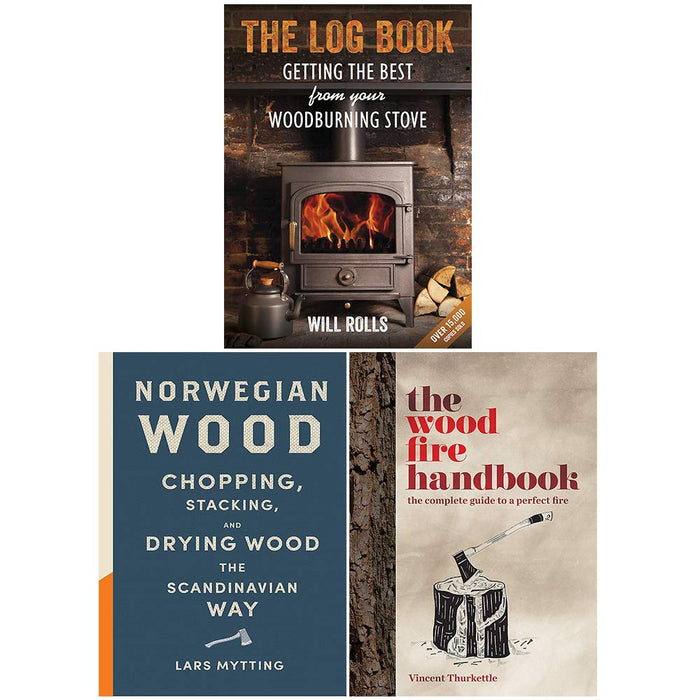 Wood fire handbook and norwegian and log 3 books collection set - The Book Bundle