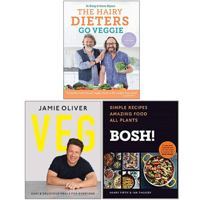 The Hairy Dieters Go Veggie, Veg Jamie Oliver [Hardcover], Bosh Simple Recipes - The Book Bundle