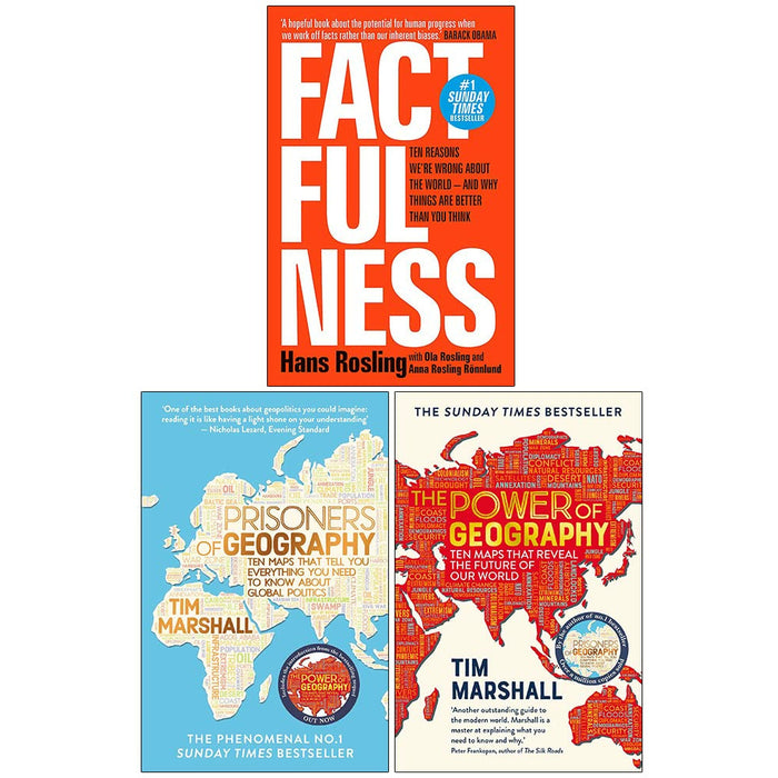 Factfulness, Prisoners Of Geography & The Power of Geography 3 Books Collection Set - The Book Bundle